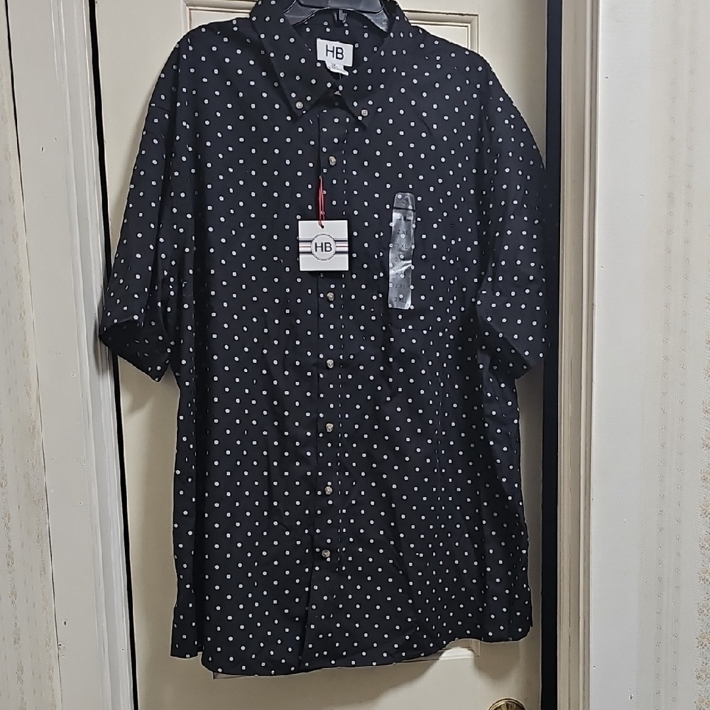Black Polka Dot Men's Shirt NEW WITH TAG 2XL